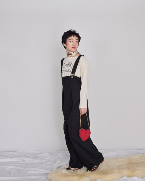 画像をギャラリービューアに読み込む, 低身長パンツ/低身長用ボトム/ボトム/インタックオーバーオール/小柄用/XSサイズ/SSサイズ/147㎝/低身長ブランド/低身長ハイウエストパンツ