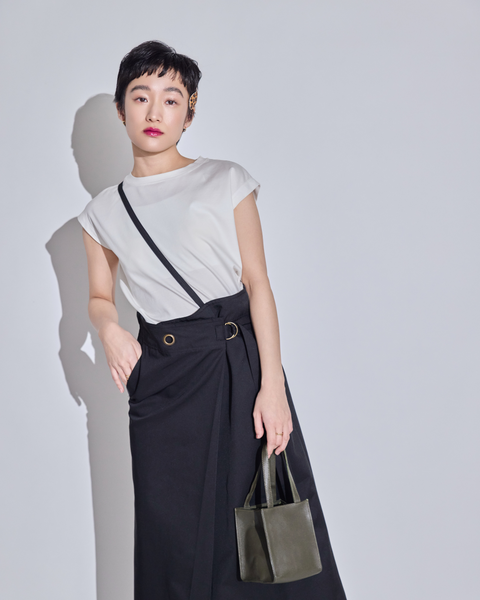 画像をギャラリービューアに読み込む, 低身長スカート/小柄スカート/低身長スカート/お直しいらず/低身長用/小柄用/低身長用ボトム/ワンショルダースカート/小柄用スカート/低身長コーデ/韓国