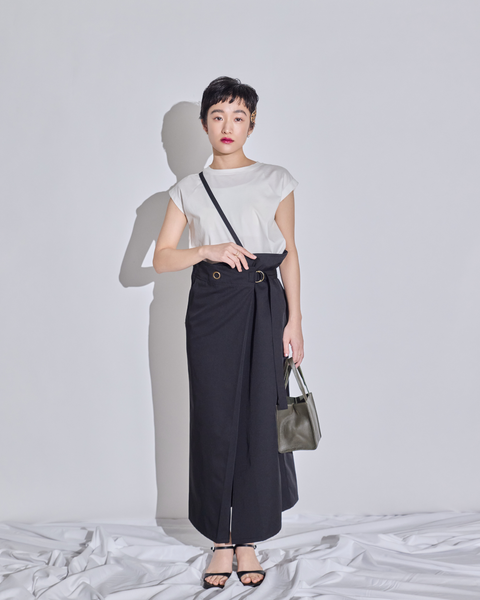 画像をギャラリービューアに読み込む, 低身長スカート/小柄スカート/低身長スカート/お直しいらず/低身長用/小柄用/低身長用ボトム/ワンショルダースカート/小柄用スカート/低身長コーデ/韓国