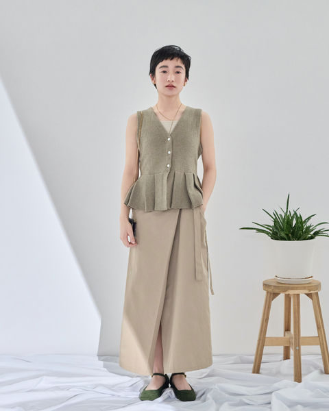 画像をギャラリービューアに読み込む, 低身長スカート/小柄スカート/低身長スカート/お直しいらず/低身長用/小柄用/低身長用ボトム/ワンショルダースカート/小柄用スカート/低身長コーデ/韓国