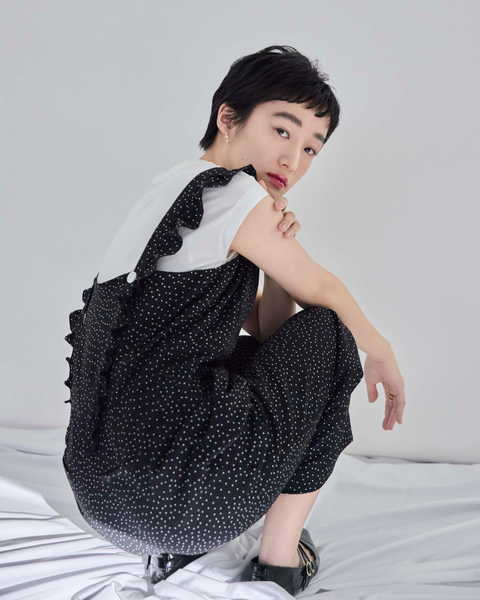 画像をギャラリービューアに読み込む, 低身長サロペット/小柄サロペット/低身長オールインワン/オールインワン/小柄/低身長/低身長ブランド/大人コーディネート/低身長コーディネート/ドットオールインワン