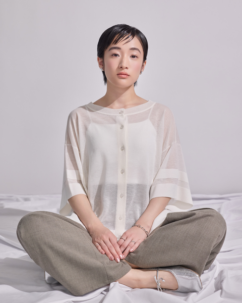 画像をギャラリービューアに読み込む, 小柄/低身長/小柄ブランド/低身長ブランド/低身長カーディガン/3wayカーディガン/シアーカーディガン/小柄シアー/シアー/低身長コーディネート