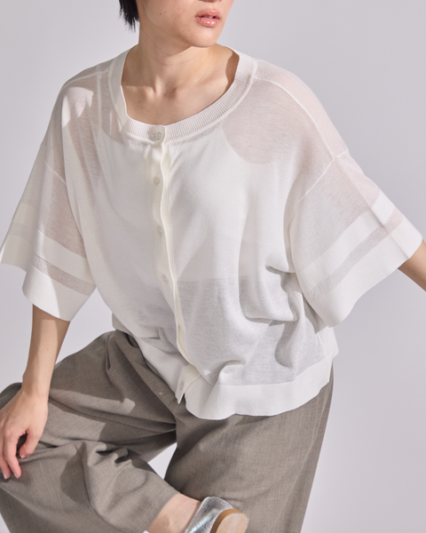 画像をギャラリービューアに読み込む, 小柄/低身長/小柄ブランド/低身長ブランド/低身長カーディガン/3wayカーディガン/シアーカーディガン/小柄シアー/シアー/低身長コーディネート