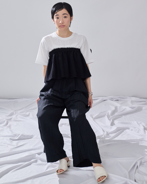 画像をギャラリービューアに読み込む, 低身長用Tシャツ/小柄用/低身長/Tシャツ/低身長ブランド/小柄ブランド/小柄TOPS/ビスチェセットトップス/マルチway/ チュールビスチェ