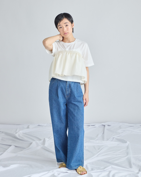 画像をギャラリービューアに読み込む, 低身長用Tシャツ/小柄用/低身長/Tシャツ/低身長ブランド/小柄ブランド/小柄TOPS/ビスチェセットトップス/マルチway/ チュールビスチェ