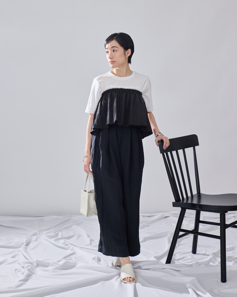 画像をギャラリービューアに読み込む, 低身長用Tシャツ/小柄用/低身長/Tシャツ/低身長ブランド/小柄ブランド/小柄TOPS/ビスチェセットトップス/マルチway/ チュールビスチェ