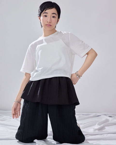 画像をギャラリービューアに読み込む, 低身長用Tシャツ/小柄用/低身長/Tシャツ/低身長ブランド/小柄ブランド/小柄TOPS/ビスチェセットトップス/マルチway/ チュールビスチェ