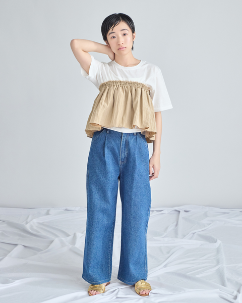 画像をギャラリービューアに読み込む, 低身長用Tシャツ/小柄用/低身長/Tシャツ/低身長ブランド/小柄ブランド/小柄TOPS/ビスチェセットトップス/マルチway/ チュールビスチェ