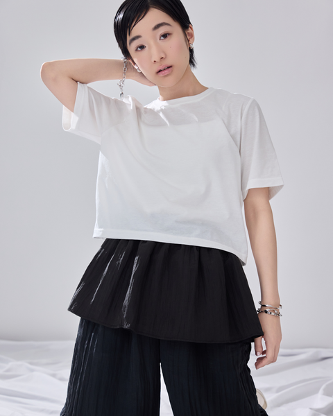 画像をギャラリービューアに読み込む, 低身長用Tシャツ/小柄用/低身長/Tシャツ/低身長ブランド/小柄ブランド/小柄TOPS/ビスチェセットトップス/マルチway/ チュールビスチェ