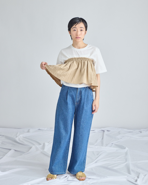 画像をギャラリービューアに読み込む, 低身長用Tシャツ/小柄用/低身長/Tシャツ/低身長ブランド/小柄ブランド/小柄TOPS/ビスチェセットトップス/マルチway/ チュールビスチェ