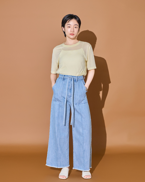 画像をギャラリービューアに読み込む, 低身長用パンツ/小柄用/低身長/小柄セットセットアップ/デニム/低身長ブランド/小柄ブランド/デニムパンツ/小柄デニム/小柄パンツ/デザインパンツ/韓国/デニムセットアップ/フリンジデニム/フリンジ