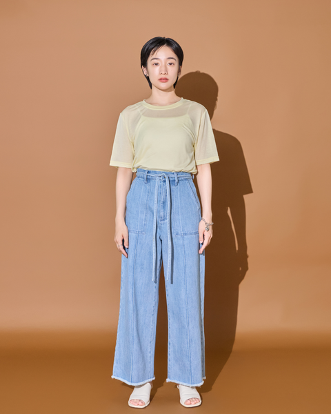 画像をギャラリービューアに読み込む, 低身長用パンツ/小柄用/低身長/小柄セットセットアップ/デニム/低身長ブランド/小柄ブランド/デニムパンツ/小柄デニム/小柄パンツ/デザインパンツ/韓国/デニムセットアップ/フリンジデニム/フリンジ