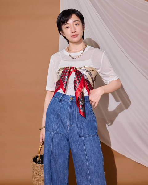 画像をギャラリービューアに読み込む, 低身長用パンツ/小柄用/低身長/小柄セットセットアップ/デニム/低身長ブランド/小柄ブランド/デニムパンツ/小柄デニム/小柄パンツ/デザインパンツ/韓国/デニムセットアップ/フリンジデニム/フリンジ