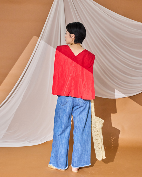 画像をギャラリービューアに読み込む, 低身長用パンツ/小柄用/低身長/小柄セットセットアップ/デニム/低身長ブランド/小柄ブランド/デニムパンツ/小柄デニム/小柄パンツ/デザインパンツ/韓国/デニムセットアップ/フリンジデニム/フリンジ