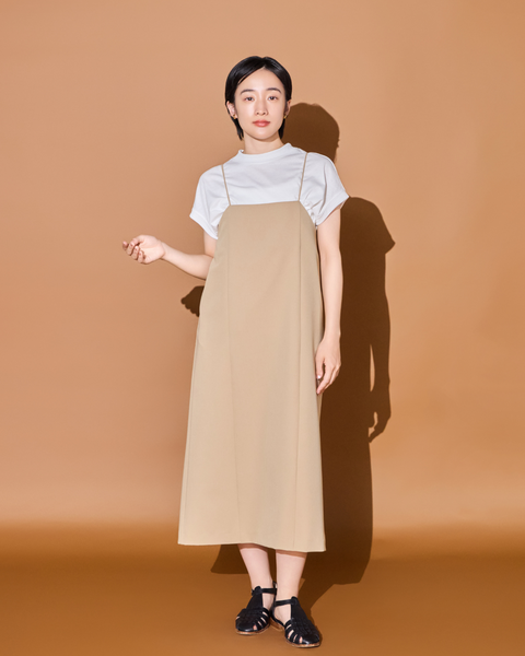 画像をギャラリービューアに読み込む, 低身長ワンピース/低身長用/小柄ワンピース/小柄用/147㎝/SSサイス/XSサイズ/ワンピース/キャミワンピース/低身長用キャミワンピース/Tシャツセット/2WAY/フレンチスリーブT シャツ