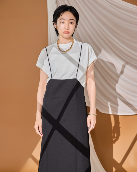 画像をギャラリービューアに読み込む, 低身長ワンピース/低身長用/小柄ワンピース/小柄用/147㎝/SSサイス/XSサイズ/ワンピース/キャミワンピース/低身長用キャミワンピース/Tシャツセット/2WAY/フレンチスリーブT シャツ