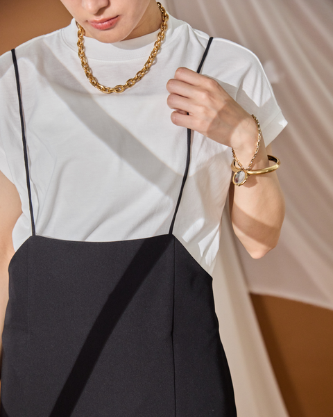 画像をギャラリービューアに読み込む, 低身長ワンピース/低身長用/小柄ワンピース/小柄用/147㎝/SSサイス/XSサイズ/ワンピース/キャミワンピース/低身長用キャミワンピース/Tシャツセット/2WAY/フレンチスリーブT シャツ