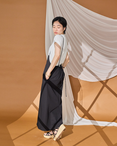 画像をギャラリービューアに読み込む, 低身長ワンピース/低身長用/小柄ワンピース/小柄用/147㎝/SSサイス/XSサイズ/ワンピース/キャミワンピース/低身長用キャミワンピース/Tシャツセット/2WAY/フレンチスリーブT シャツ