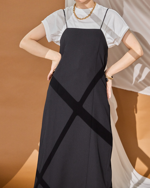 画像をギャラリービューアに読み込む, 低身長ワンピース/低身長用/小柄ワンピース/小柄用/147㎝/SSサイス/XSサイズ/ワンピース/キャミワンピース/低身長用キャミワンピース/Tシャツセット/2WAY/フレンチスリーブT シャツ