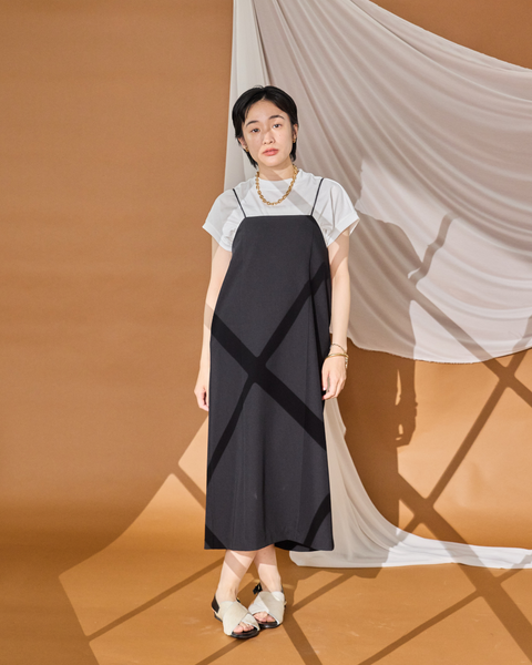 画像をギャラリービューアに読み込む, 低身長ワンピース/低身長用/小柄ワンピース/小柄用/147㎝/SSサイス/XSサイズ/ワンピース/キャミワンピース/低身長用キャミワンピース/Tシャツセット/2WAY/フレンチスリーブT シャツ