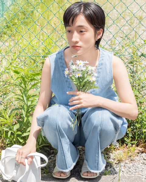 画像をギャラリービューアに読み込む, 低身長用トップス/小柄用/低身長/小柄セットセットアップ/デニム/低身長ブランド/小柄ブランド/ペプラムデニム/小柄デニム/小柄トップス/デザイントップス/韓国/デニムセットアップ/フリンジデニム