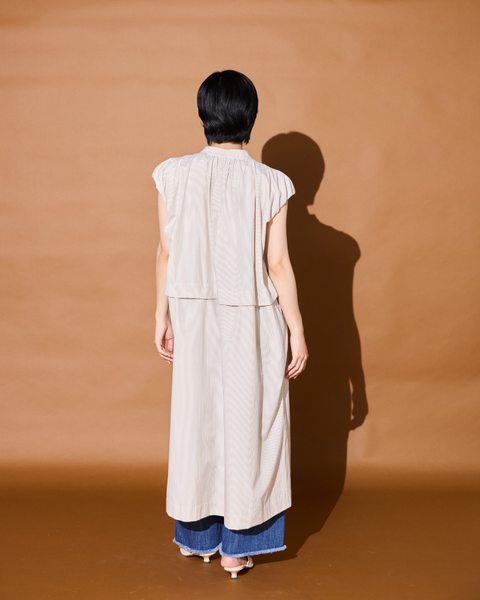 画像をギャラリービューアに読み込む, 小柄ワンピース/低身長ワンピース/こコットンワンピース/低身長シャツワンピース/マルチway/取り外し可能/短丈ブラウス/パフスリーブブラウス