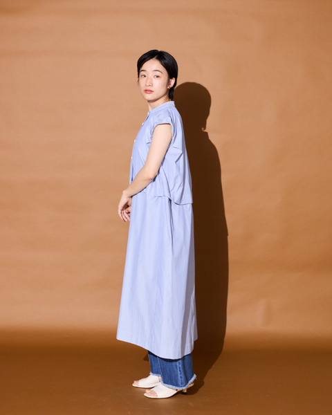 画像をギャラリービューアに読み込む, 小柄ワンピース/低身長ワンピース/こコットンワンピース/低身長シャツワンピース/マルチway/取り外し可能/短丈ブラウス/パフスリーブブラウス