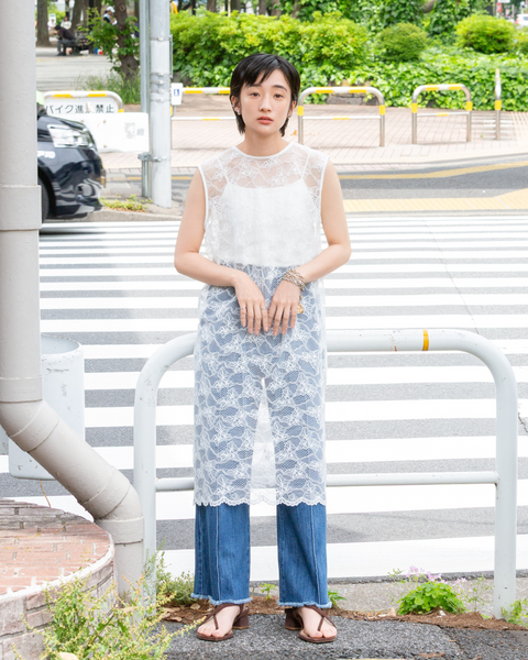 画像をギャラリービューアに読み込む, 小柄/低身長/小柄ワンピース/低身長ワンピース/レースワンピース/低身長ブランド/低身長コーディネート/ワンピースコーデ/レースカバーオール/レースコーディネート