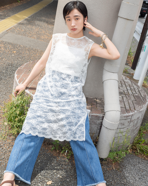 画像をギャラリービューアに読み込む, 小柄/低身長/小柄ワンピース/低身長ワンピース/レースワンピース/低身長ブランド/低身長コーディネート/ワンピースコーデ/レースカバーオール/レースコーディネート