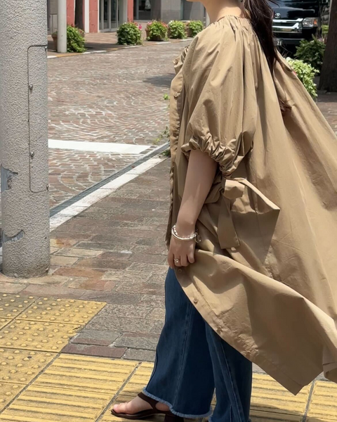 画像をギャラリービューアに読み込む, 小柄ワンピース/低身長ワンピース/コットンワンピース/低身長シャツワンピース/4wayワンピース