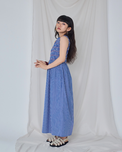 画像をギャラリービューアに読み込む, 小柄ワンピース/低身長ワンピース/ギャザーワンピース/シャーリングワンピース