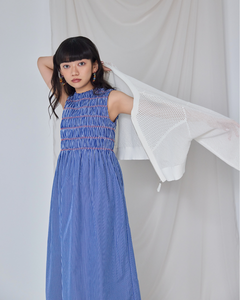 画像をギャラリービューアに読み込む, 小柄ワンピース/低身長ワンピース/ギャザーワンピース/シャーリングワンピース