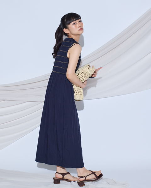 画像をギャラリービューアに読み込む, 小柄ワンピース/低身長ワンピース/ギャザーワンピース/シャーリングワンピース