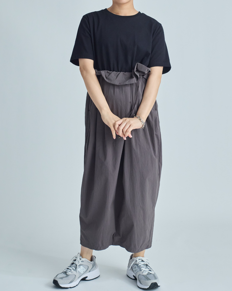 画像をギャラリービューアに読み込む, 小柄ワンピース/低身長ワンピース/異素材切替ワンピース/切替ワンピース/低身長ブランド