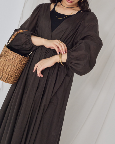 画像をギャラリービューアに読み込む, 小柄ワンピース/低身長ワンピース/パフスリーブワンピース/国産上質生地/コットン100%ワンピース/低身長用ワンピース/アメスリインナー付き