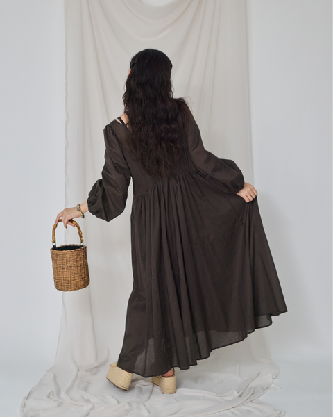 画像をギャラリービューアに読み込む, 小柄ワンピース/低身長ワンピース/パフスリーブワンピース/国産上質生地/コットン100%ワンピース/低身長用ワンピース/アメスリインナー付き