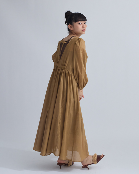 画像をギャラリービューアに読み込む, 小柄ワンピース/低身長ワンピース/パフスリーブワンピース/国産上質生地/コットン100%ワンピース/低身長用ワンピース/アメスリインナー付き