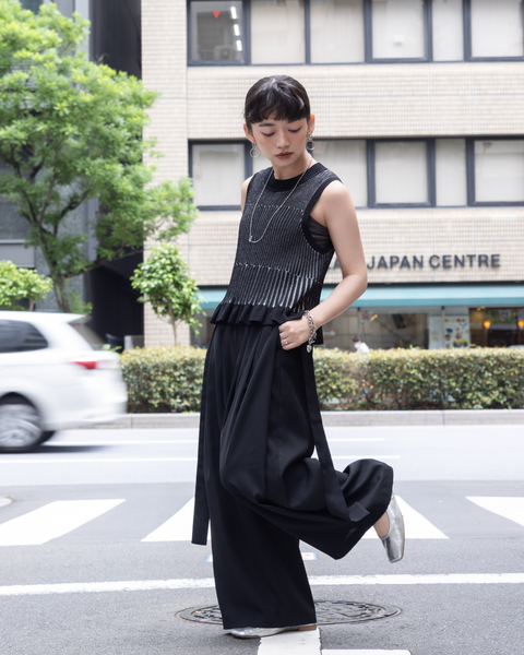 画像をギャラリービューアに読み込む, 低身長用シャツ/小柄用/低身長/シャツ/低身長ブランド/小柄ブランド/小柄TOPS/デザイントップス/配色フリルニット/ニットプルオーバー