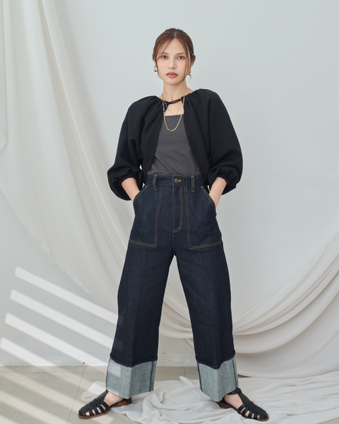 画像をギャラリービューアに読み込む, 低身長パンツ/低身長用ボトム/ボトム/オーバーオール/小柄用/XSサイズ/SSサイズ/147㎝/低身長ブランド/低身長ハイウエストパンツ/オールインワン/小柄オールインワン/小柄ボレロ/冠婚葬祭/ブラックフォーマル