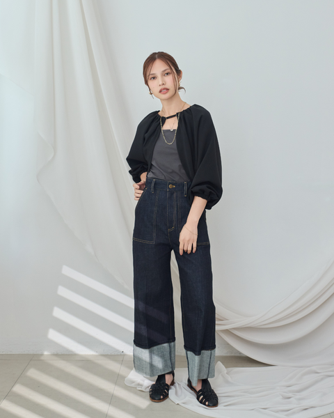 画像をギャラリービューアに読み込む, 低身長パンツ/低身長用ボトム/ボトム/オーバーオール/小柄用/XSサイズ/SSサイズ/147㎝/低身長ブランド/低身長ハイウエストパンツ/オールインワン/小柄オールインワン/小柄ボレロ/冠婚葬祭/ブラックフォーマル