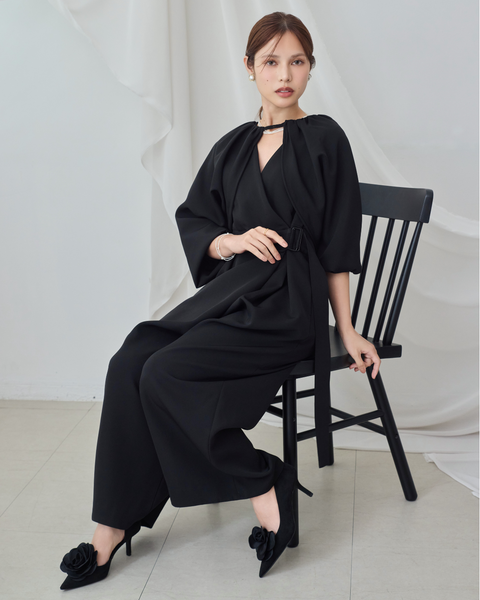 画像をギャラリービューアに読み込む, 低身長パンツ/低身長用ボトム/ボトム/オーバーオール/小柄用/XSサイズ/SSサイズ/147㎝/低身長ブランド/低身長ハイウエストパンツ/オールインワン/小柄オールインワン/小柄ボレロ/冠婚葬祭/ブラックフォーマル