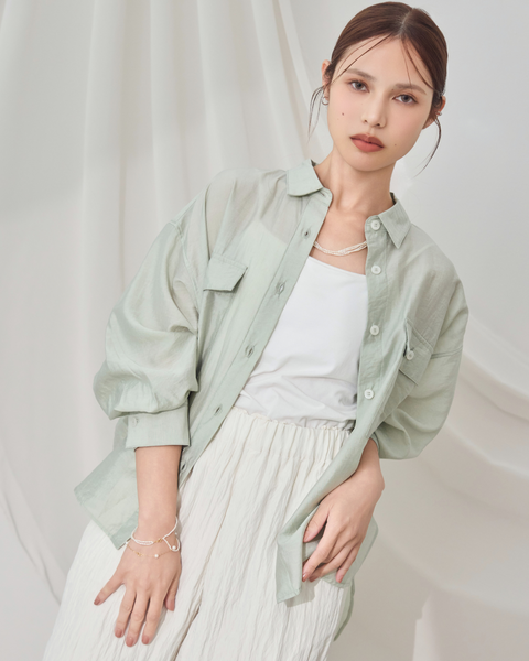 画像をギャラリービューアに読み込む, 小柄ブランド/低身長ブランド/低身長/小柄/小柄シャツ/シアーシャツ