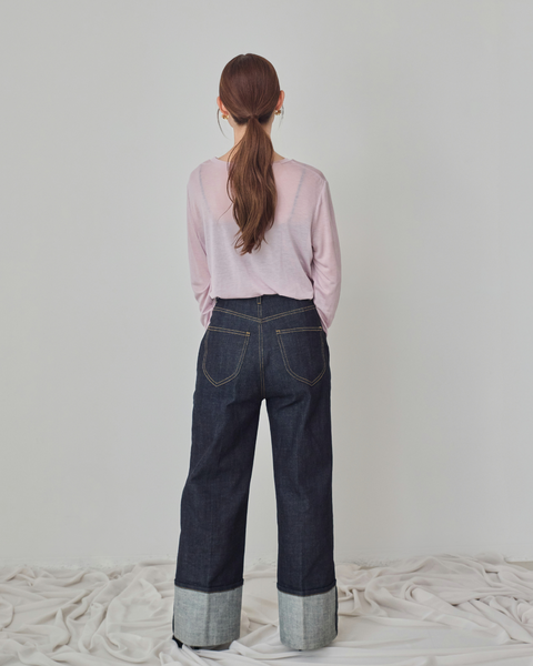 画像をギャラリービューアに読み込む, 低身長パンツ/低身長用ボトム/ボトム/デニムパンツ/小柄用/XSサイズ/SSサイズ/147㎝/低身長ブランド/低身長デニムパンツ/韓国風/小柄韓国/デニム/ロールアップデニム/低身長/小柄/小柄デニム