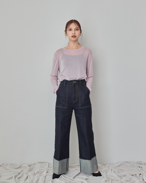 画像をギャラリービューアに読み込む, 低身長パンツ/低身長用ボトム/ボトム/デニムパンツ/小柄用/XSサイズ/SSサイズ/147㎝/低身長ブランド/低身長デニムパンツ/韓国風/小柄韓国/デニム/ロールアップデニム/低身長/小柄/小柄デニム