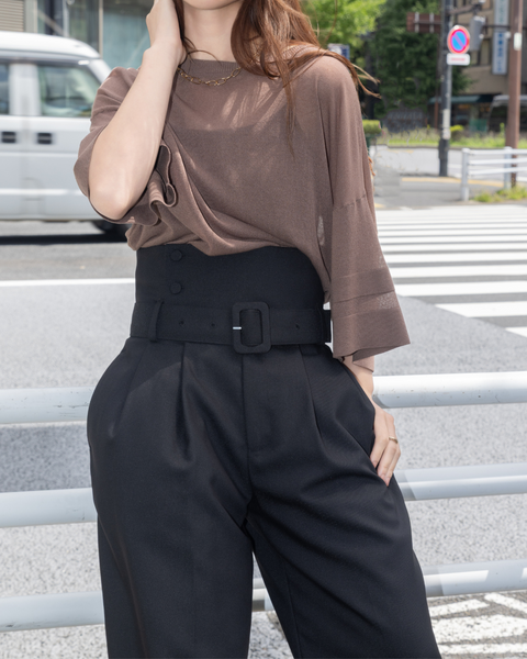 画像をギャラリービューアに読み込む, 低身長パンツ/低身長用ボトム/ボトム/2WAYパンツ/小柄用/XSサイズ/SSサイズ/147㎝/低身長ブランド/低身長ハイウエストパンツ/折り返しパンツ