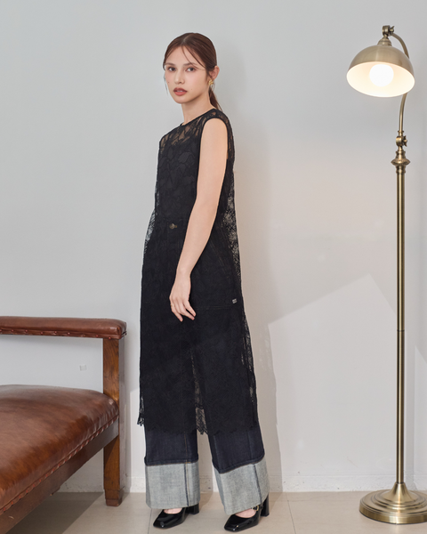 画像をギャラリービューアに読み込む, 小柄/低身長/小柄ワンピース/低身長ワンピース/レースワンピース/低身長ブランド/低身長コーディネート/ワンピースコーデ/レースカバーオール/レースコーディネート