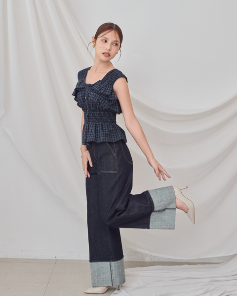 画像をギャラリービューアに読み込む, 低身長パンツ/低身長用ボトム/ボトム/デニムパンツ/小柄用/XSサイズ/SSサイズ/147㎝/低身長ブランド/低身長デニムパンツ/韓国風/小柄韓国/デニム/ロールアップデニム/低身長/小柄/小柄デニム