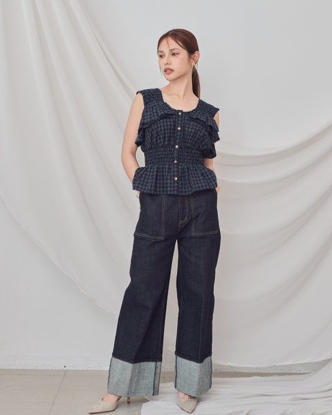 画像をギャラリービューアに読み込む, 低身長パンツ/低身長用ボトム/ボトム/デニムパンツ/小柄用/XSサイズ/SSサイズ/147㎝/低身長ブランド/低身長デニムパンツ/韓国風/小柄韓国/デニム/ロールアップデニム/低身長/小柄/小柄デニム