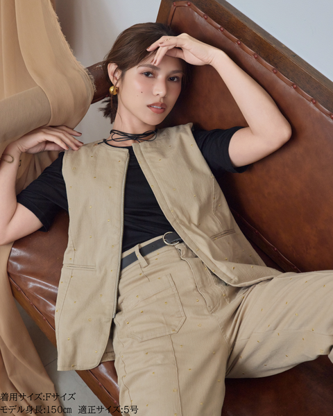 画像をギャラリービューアに読み込む, 低身長用トップス/小柄用/低身長/小柄セットセットアップ/デニム/低身長ブランド/小柄ブランド/ペプラムデニム/小柄デニム/小柄トップス/デザイントップス/韓国/デニムセットアップ/刺繍/ハート/ハート刺繍