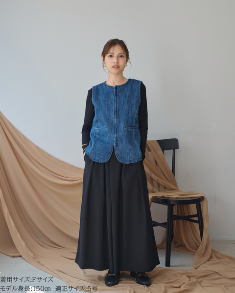 画像をギャラリービューアに読み込む, 低身長用トップス/小柄用/低身長/小柄セットセットアップ/デニム/低身長ブランド/小柄ブランド/ペプラムデニム/小柄デニム/小柄トップス/デザイントップス/韓国/デニムセットアップ/刺繍/ハート/ハート刺繍